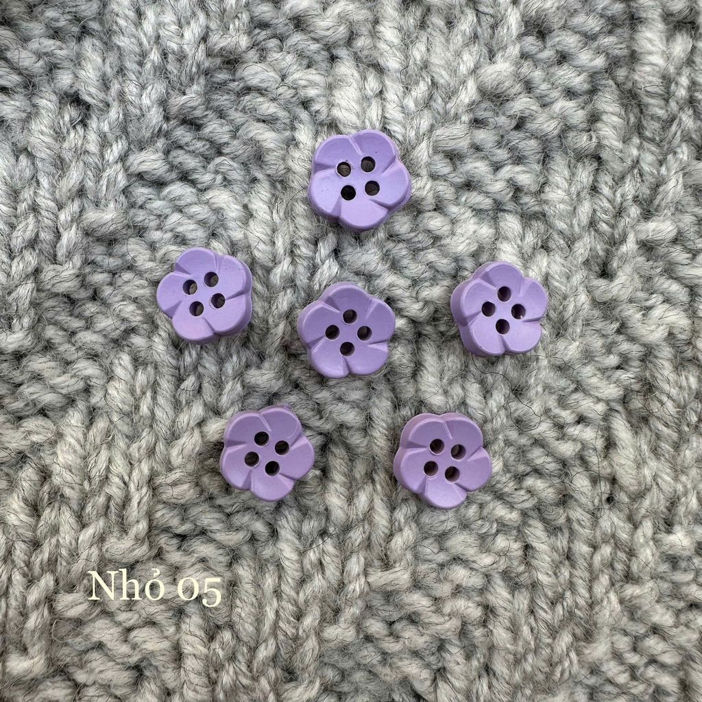 Gói 6 cúc áo 1cm, hình hoa, nhiều màu - Chou.ihandmade