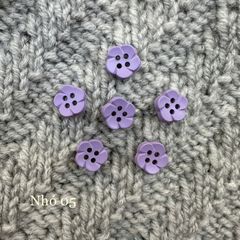 Gói 6 cúc áo 1cm, hình hoa, nhiều màu - Chou.ihandmade