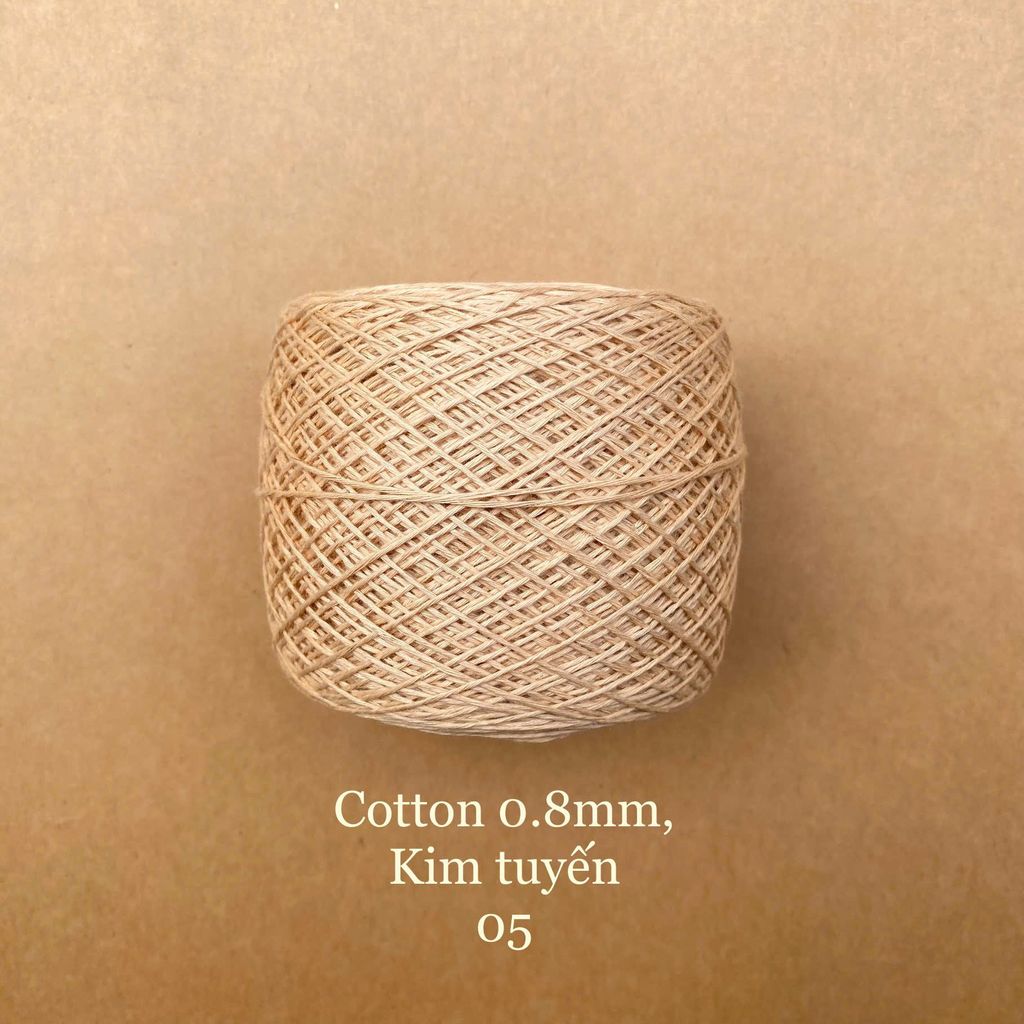 Sợi Cotton 0.8mm, kim tuyến, đan móc áo, váy, khăn
