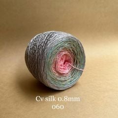 Cầu vồng Silk 0.8mm, 300g, dòng bánh, Chouihandmade, đan móc áo, váy, khăn