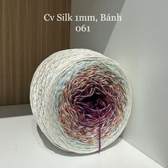 Cầu vồng sợi Silk, cỡ 1.0mm, 300g, dòng bánh, đan móc áo, váy, khăn