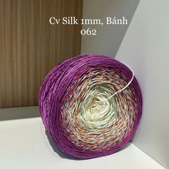 Cầu vồng sợi Silk, cỡ 1.0mm, 300g, dòng bánh, đan móc áo, váy, khăn