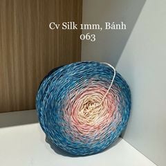 Cầu vồng sợi Silk, cỡ 1.0mm, 300g, dòng bánh, đan móc áo, váy, khăn