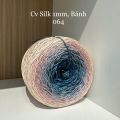 Cầu vồng sợi Silk, cỡ 1.0mm, 300g, dòng bánh, đan móc áo, váy, khăn