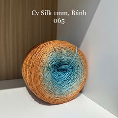Cầu vồng sợi Silk, cỡ 1.0mm, 300g, dòng bánh, đan móc áo, váy, khăn