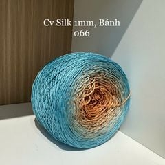 Cầu vồng sợi Silk, cỡ 1.0mm, 300g, dòng bánh, đan móc áo, váy, khăn