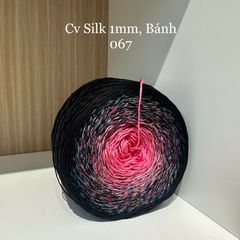 Cầu vồng sợi Silk, cỡ 1.0mm, 300g, dòng bánh, đan móc áo, váy, khăn