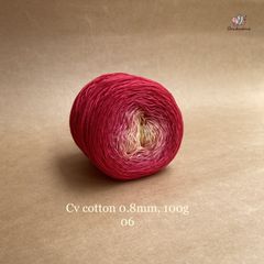 Sợi cầu vồng Cotton 0.8mm cuộn 100g, Chouihandmade, đan móc áo, váy