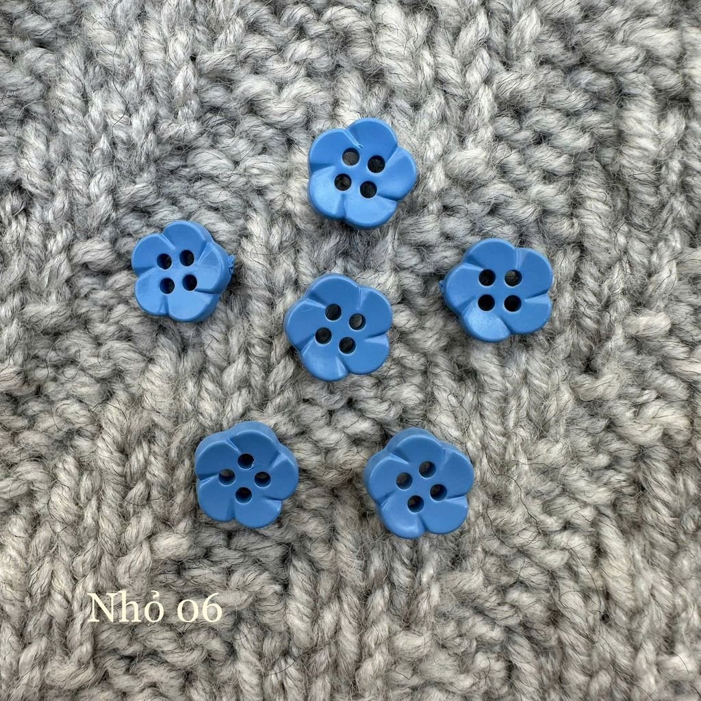 Gói 6 cúc áo 1cm, hình hoa, nhiều màu - Chou.ihandmade