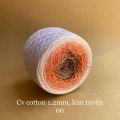 Sợi cầu vồng Cotton 1.2mm, kim tuyến