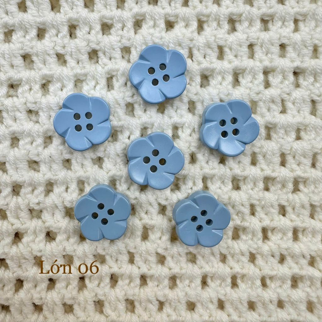 Gói 6 cúc áo 1.6cm, hình hoa, nhiều màu - Chou.ihandmade