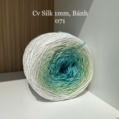 Cầu vồng sợi Silk, cỡ 1.0mm, 300g, dòng bánh, đan móc áo, váy, khăn