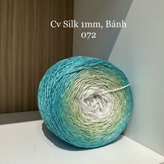 Cầu vồng sợi Silk, cỡ 1.0mm, 300g, dòng bánh, đan móc áo, váy, khăn