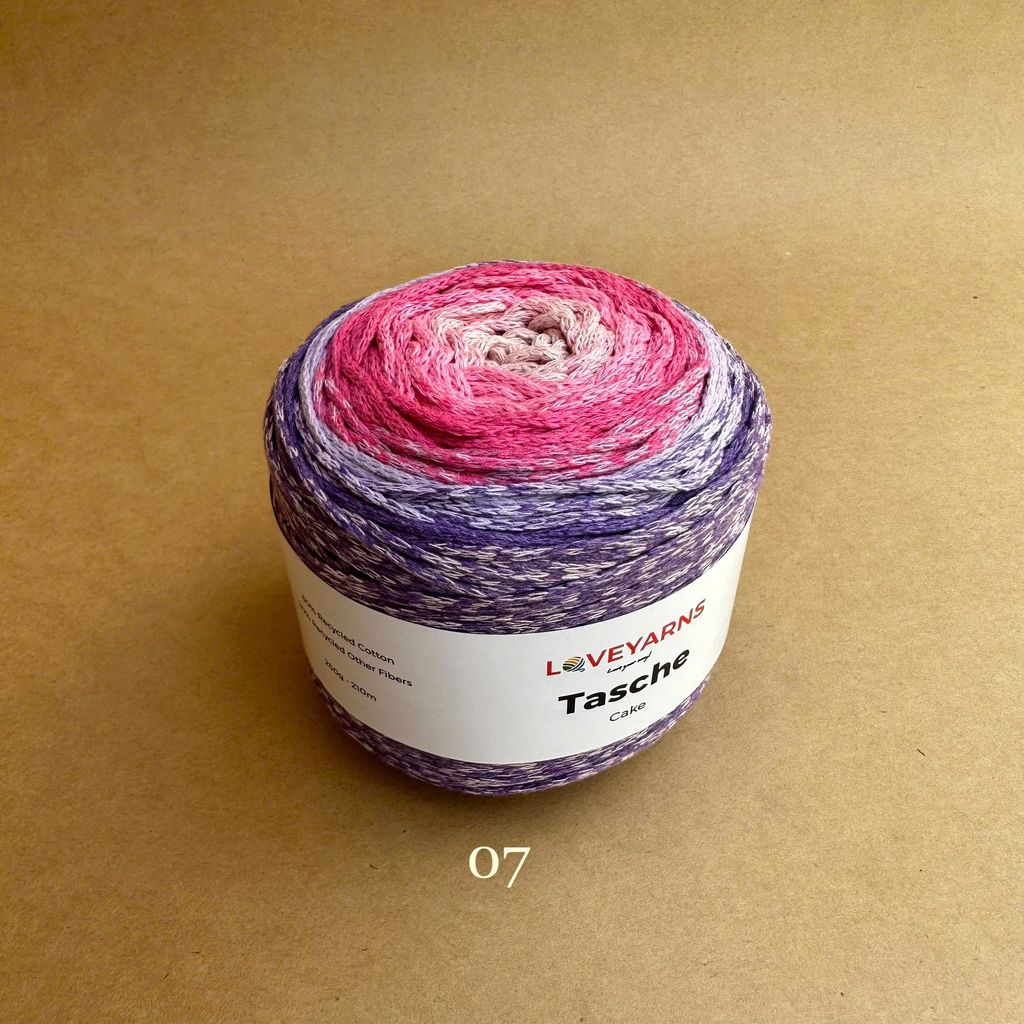 Sợi Tasche Cake nhập khẩu từ Loveyarns, đan móc túi, ví, nón, giỏ xách