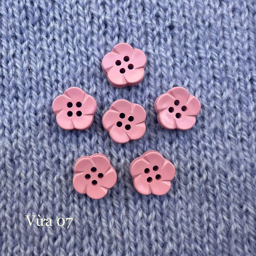 Gói 6 cúc áo 1.4cm, hình hoa, nhiều màu - Chou.ihandmade