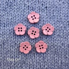 Gói 6 cúc áo 1.4cm, hình hoa, nhiều màu - Chou.ihandmade