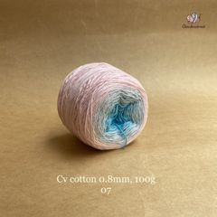 Sợi cầu vồng Cotton 0.8mm cuộn 100g, Chouihandmade, đan móc áo, váy