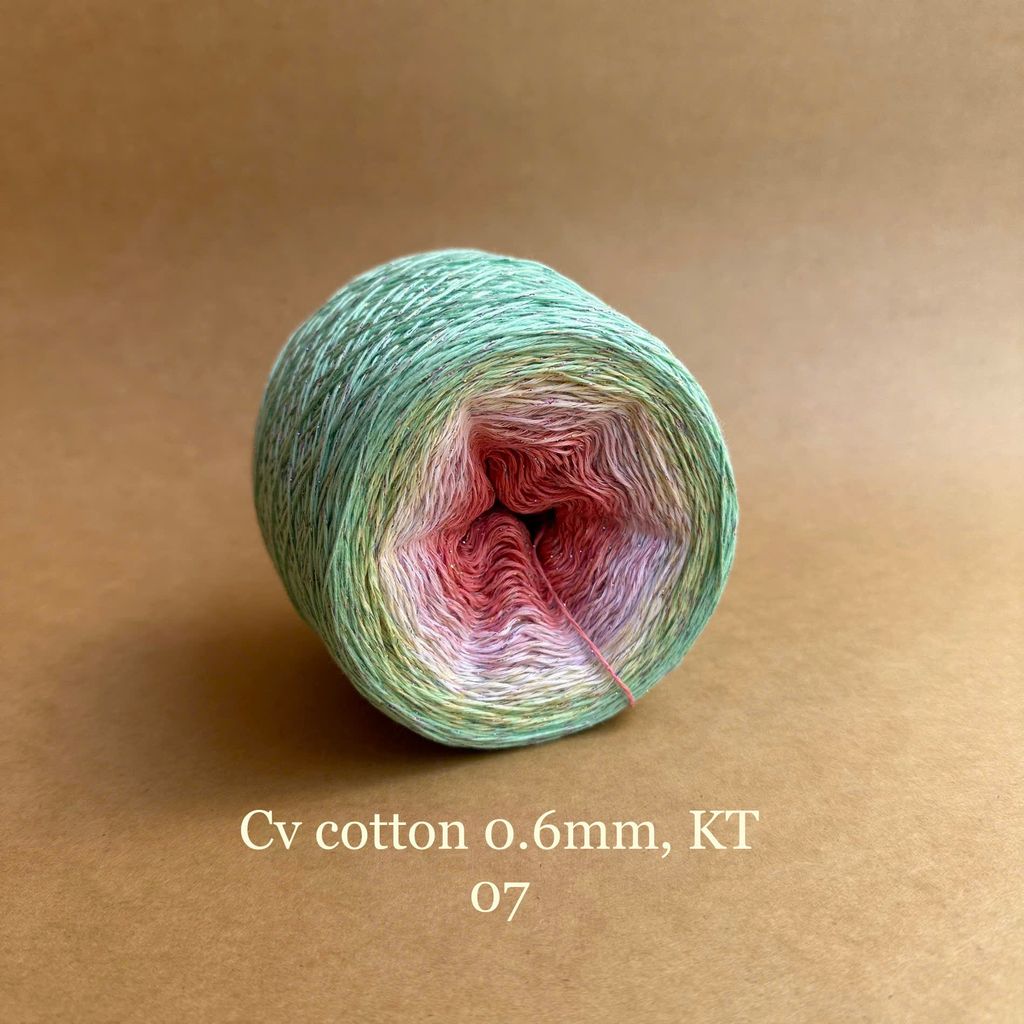 Sợi cầu vồng Cotton 0.6mm, kim tuyến