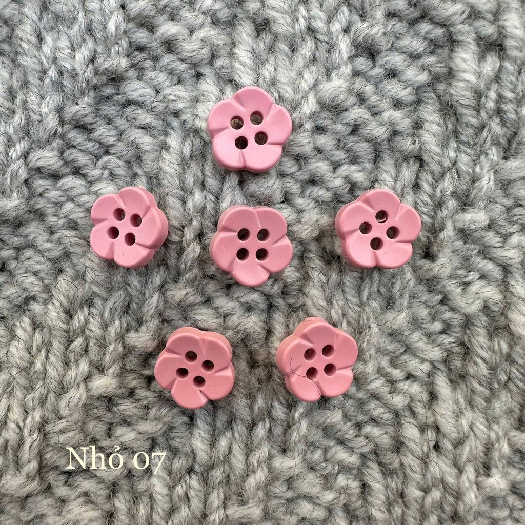 Gói 6 cúc áo 1cm, hình hoa, nhiều màu - Chou.ihandmade