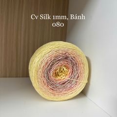 Cầu vồng sợi Silk, cỡ 1.0mm, 300g, dòng bánh, đan móc áo, váy, khăn