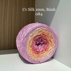 Cầu vồng sợi Silk, cỡ 1.0mm, 300g, dòng bánh, đan móc áo, váy, khăn
