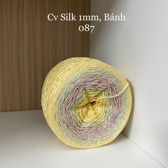 Cầu vồng sợi Silk, cỡ 1.0mm, 300g, dòng bánh, đan móc áo, váy, khăn