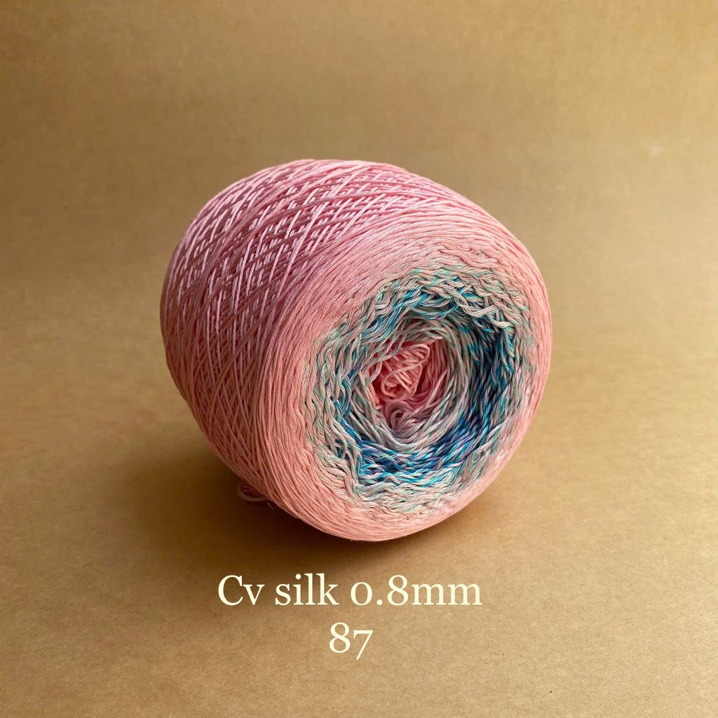 Cầu vồng Silk 0.8mm, 300g, dòng bánh, Chouihandmade, đan móc áo, váy, khăn