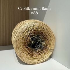 Cầu vồng sợi Silk, cỡ 1.0mm, 300g, dòng bánh, đan móc áo, váy, khăn