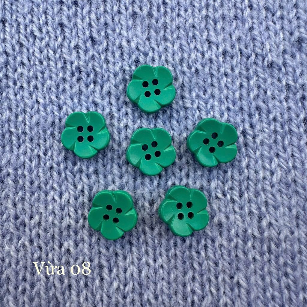 Gói 6 cúc áo 1.4cm, hình hoa, nhiều màu - Chou.ihandmade