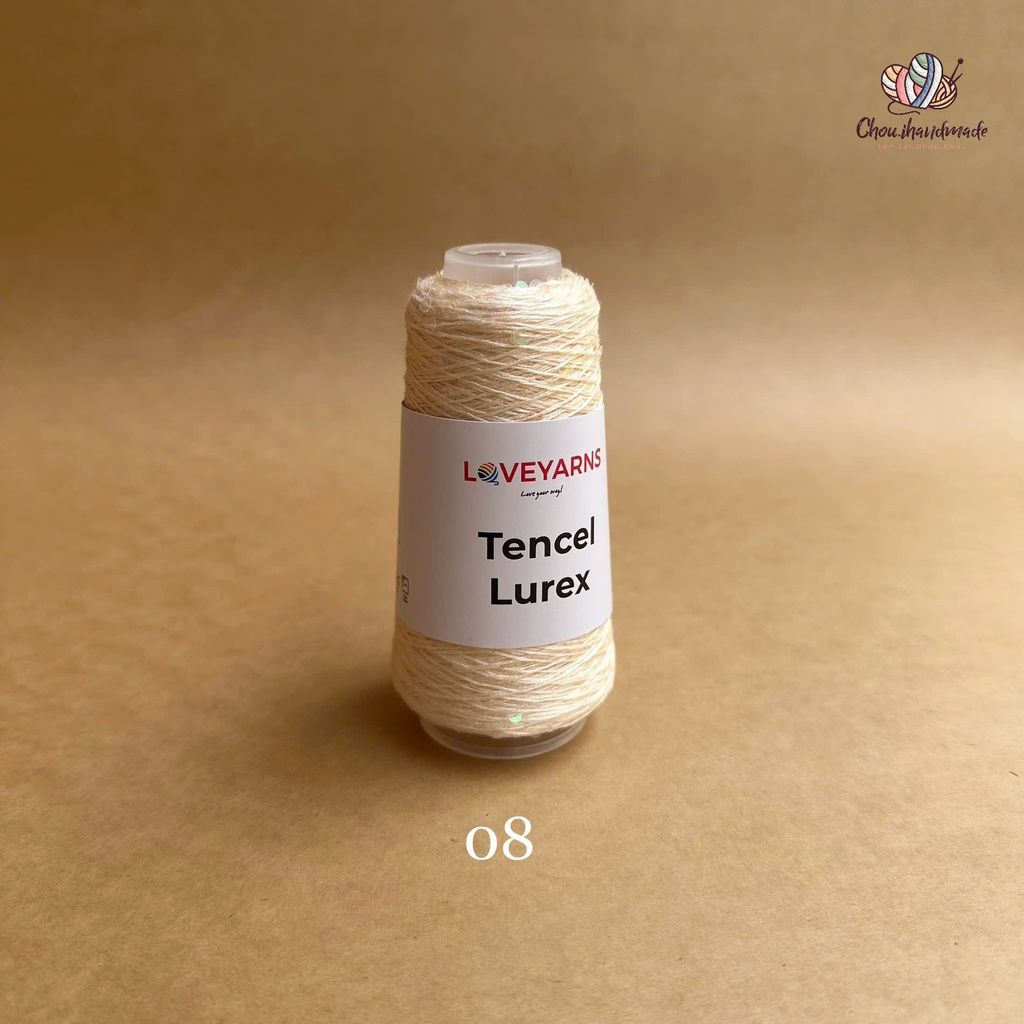 Sợi Tencel Lurex nhập từ Loveyarns, đan móc áo, khăn