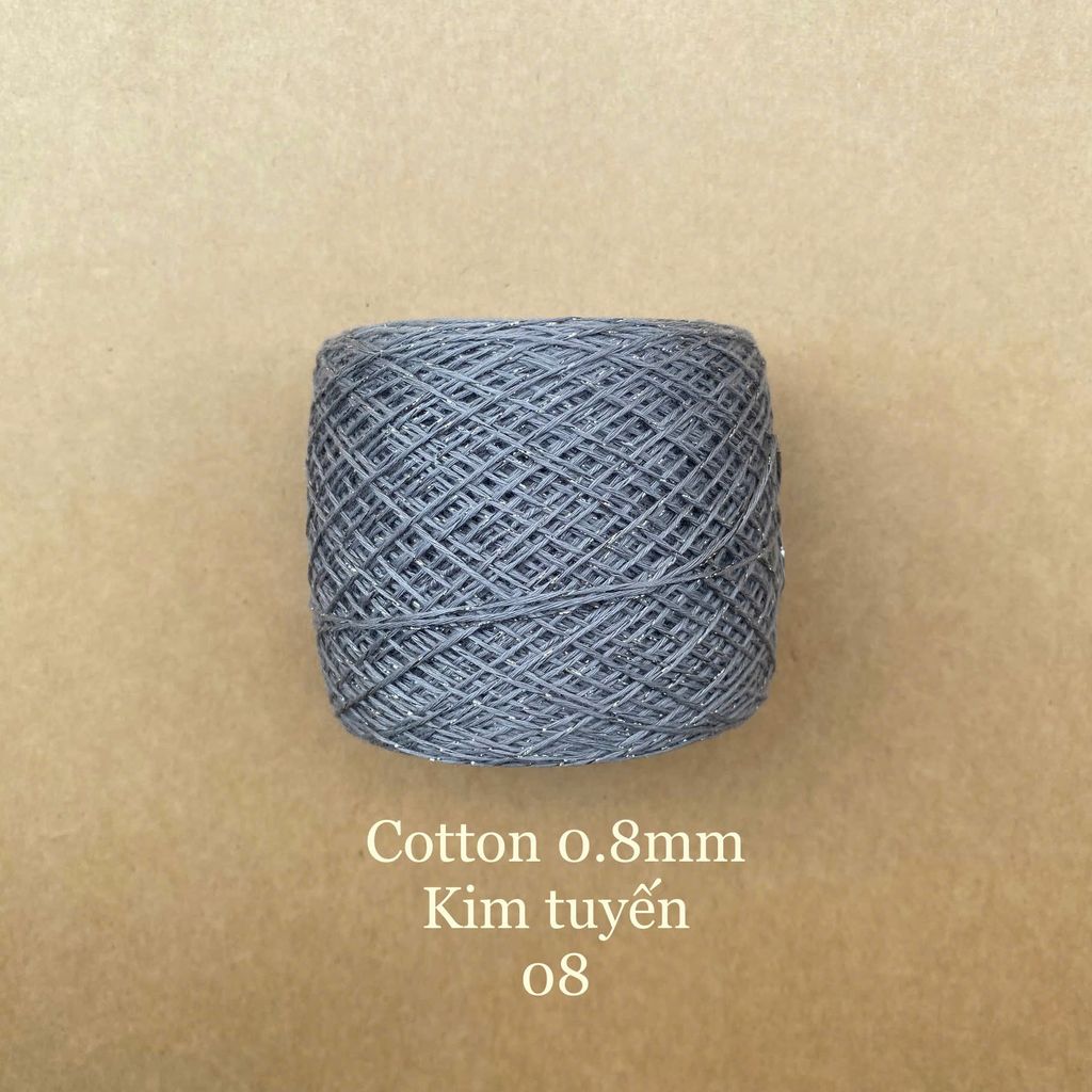 Sợi Cotton 0.8mm, kim tuyến, đan móc áo, váy, khăn