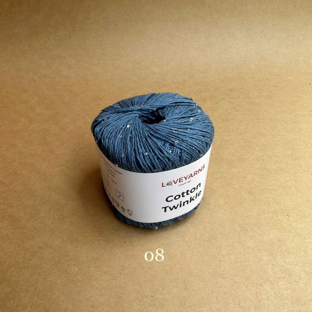 Sợi lấp lánh Cotton Twinkle nhập từ Loveyarns, đan móc áo, váy, khăn