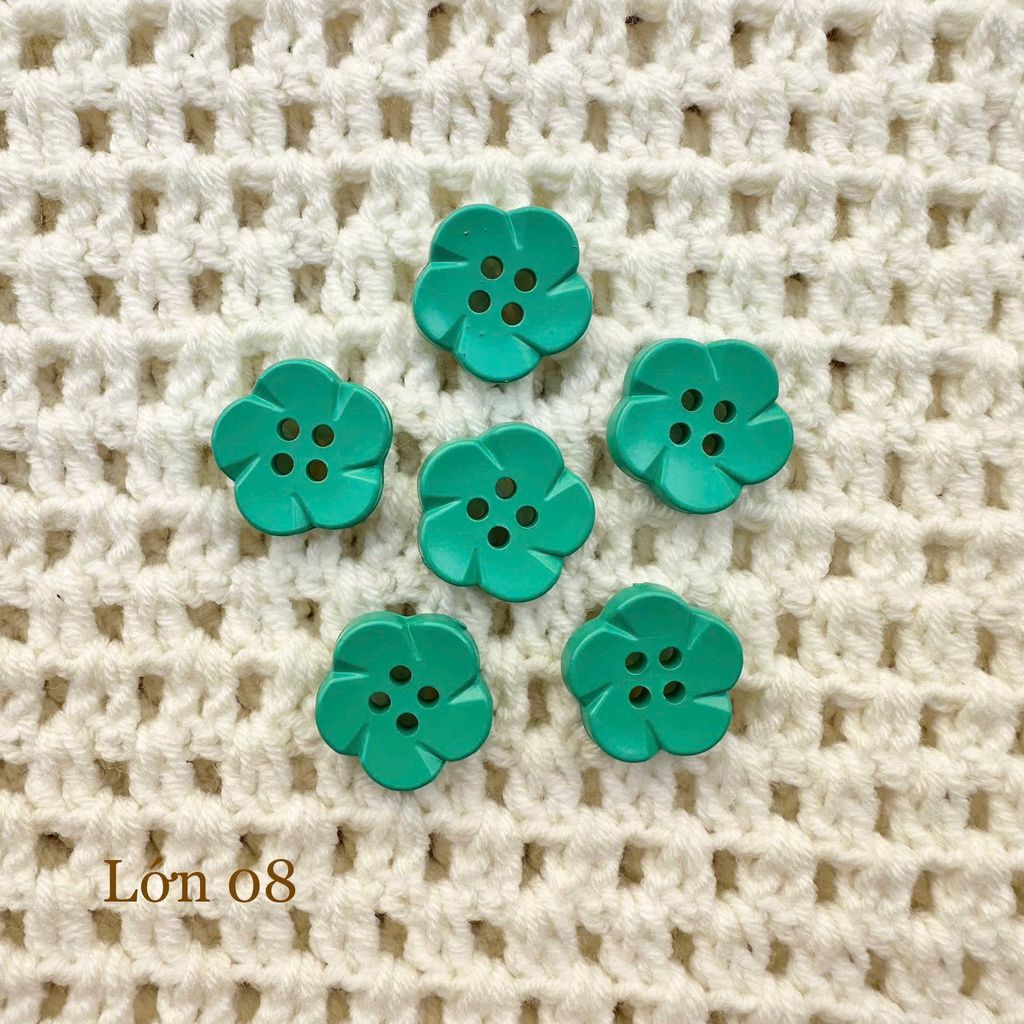 Gói 6 cúc áo 1.6cm, hình hoa, nhiều màu - Chou.ihandmade