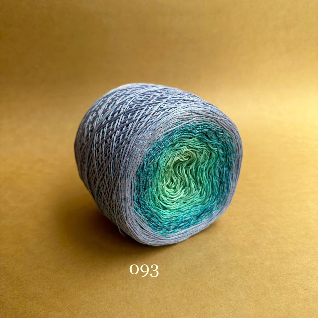 Cầu vồng sợi Silk, cỡ 1.0mm, 300g, dòng bánh, đan móc áo, váy, khăn