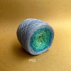 Cầu vồng sợi Silk, cỡ 1.0mm, 300g, dòng bánh, đan móc áo, váy, khăn