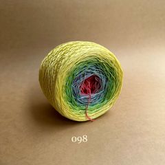 Cầu vồng sợi Silk, cỡ 1.0mm, 300g, dòng bánh, đan móc áo, váy, khăn