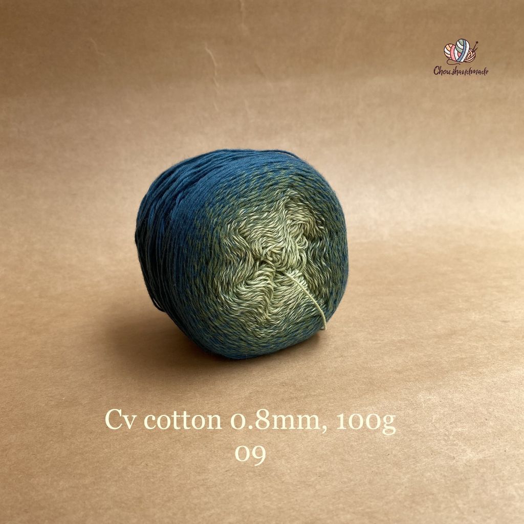 Sợi cầu vồng Cotton 0.8mm cuộn 100g, Chouihandmade, đan móc áo, váy