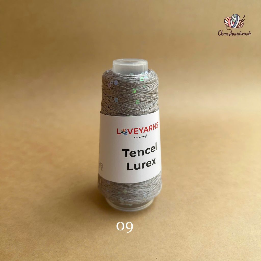 Sợi Tencel Lurex nhập từ Loveyarns, đan móc áo, khăn
