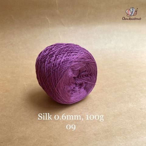 Cuộn sợi 100% Silk 0.6mm, 100g màu trơn