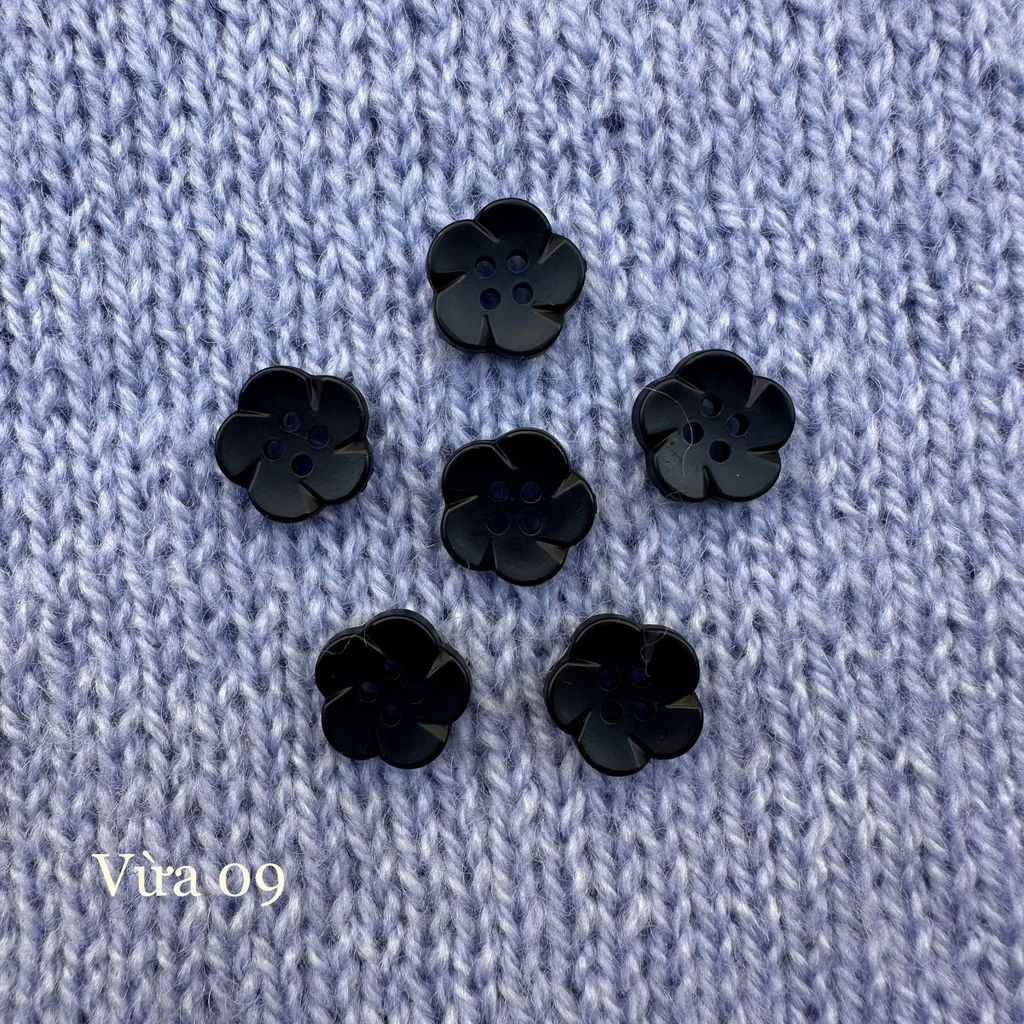 Gói 6 cúc áo 1.4cm, hình hoa, nhiều màu - Chou.ihandmade