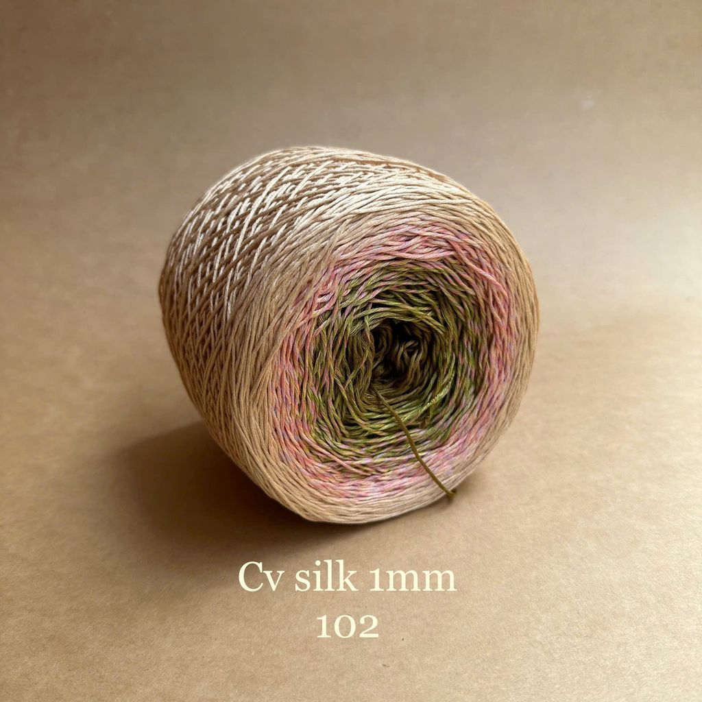 Cầu vồng sợi Silk, cỡ 1.0mm, 300g, dòng bánh, đan móc áo, váy, khăn