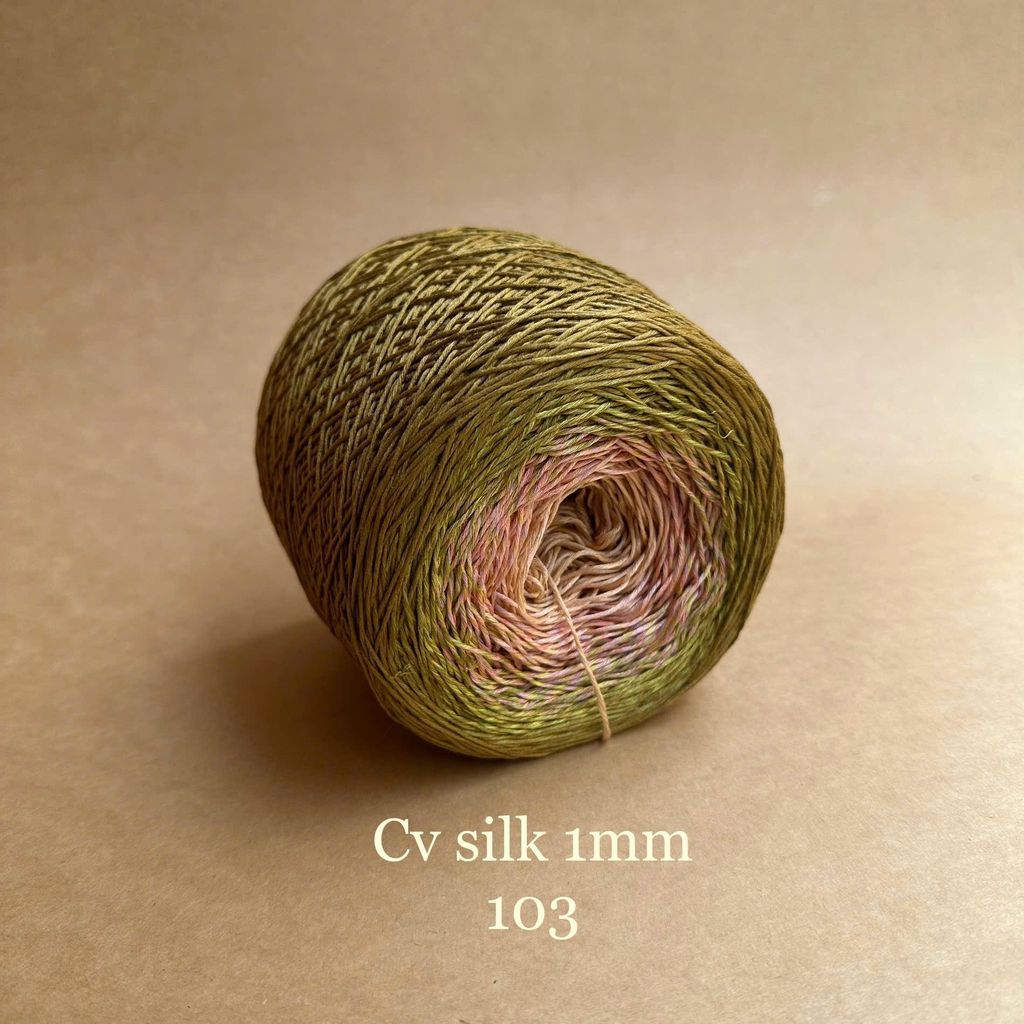 Cầu vồng sợi Silk, cỡ 1.0mm, 300g, dòng bánh, đan móc áo, váy, khăn