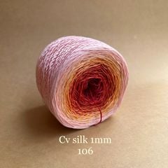 Cầu vồng sợi Silk, cỡ 1.0mm, 300g, dòng bánh, đan móc áo, váy, khăn