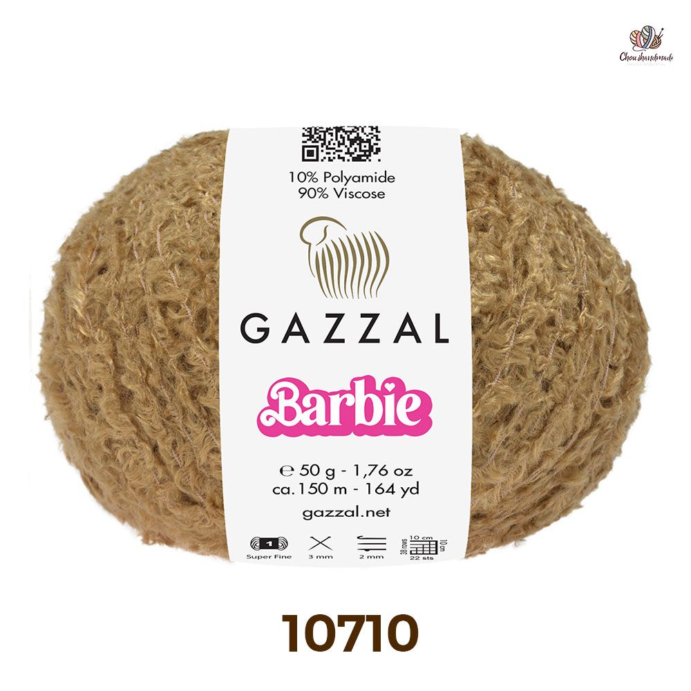 Len lông xù Barbie nhập từ Gazzal, đan móc áo, váy, khăn