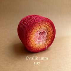 Cầu vồng sợi Silk, cỡ 1.0mm, 300g, dòng bánh, đan móc áo, váy, khăn