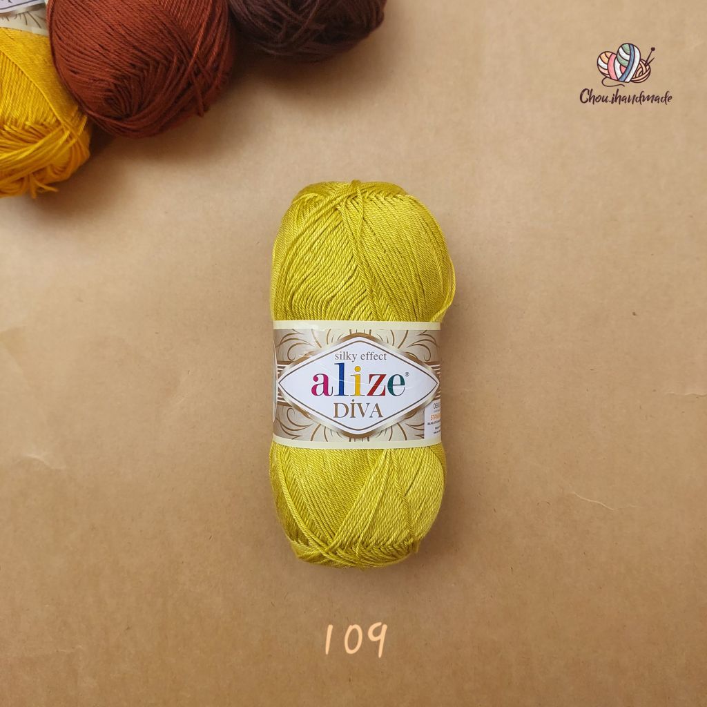 Sợi acrylic bóng Diva nhập khẩu từ Alize yarns đan móc bikini, áo, váy, thú, nón cực xinh