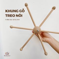 Bộ khung gỗ treo nôi, dùng để đan móc đồ dùng nội thất, Chouihandmade