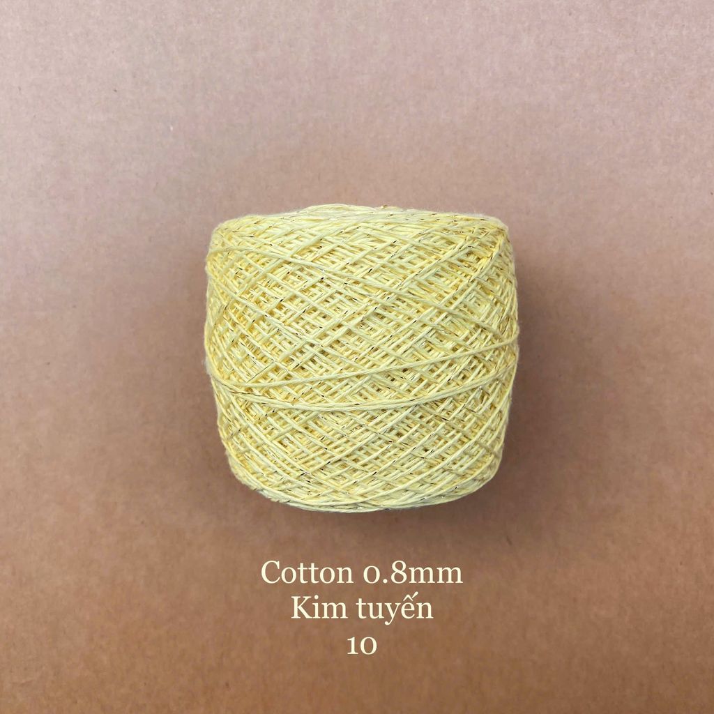 Sợi Cotton 0.8mm, kim tuyến, đan móc áo, váy, khăn