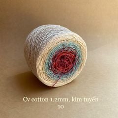 Sợi cầu vồng Cotton 1.2mm, kim tuyến