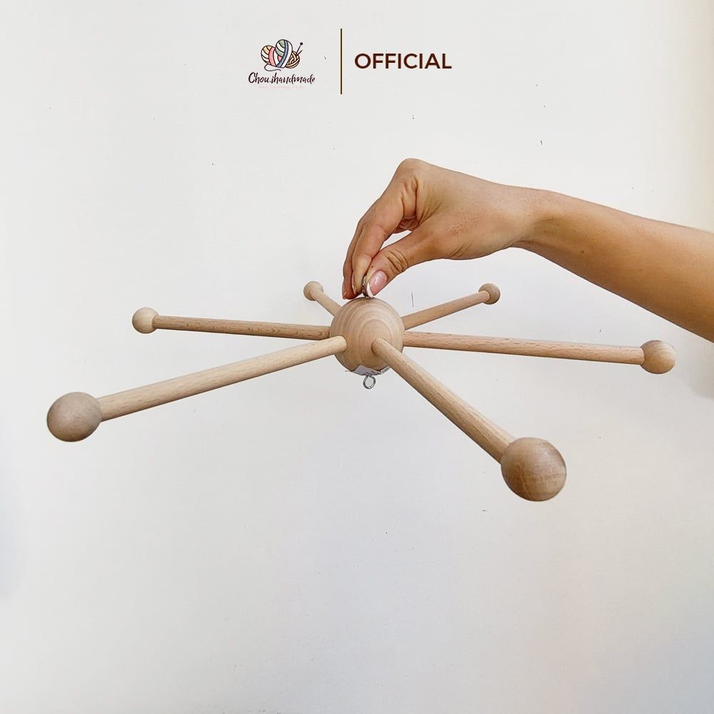Bộ khung gỗ treo nôi, dùng để đan móc đồ dùng nội thất, Chouihandmade